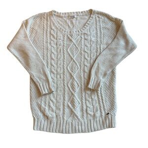 Garage Cream Cable Knit Sweater